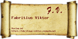 Fabritius Viktor névjegykártya